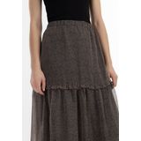 DreiMaster - Maxi Rok - Zwart en Wit - A-lijn