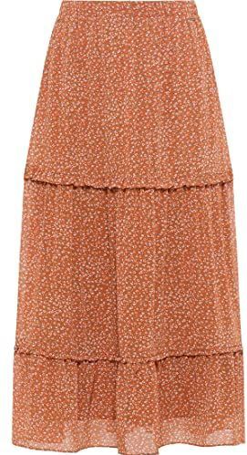 DreiMaster - Rock - Oranje - Veelkleurig - Maxirok - Bloemenprint