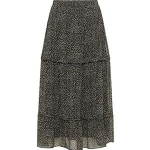 DreiMaster - Rock - Zwart - Veelkleurig - Maxirok met Bloemenprint