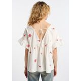 DreiMaster Vintage Zomerjurk  groen / pastelrood / wolwit