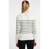 DreiMaster Maritim Trui  olijfgroen / wit