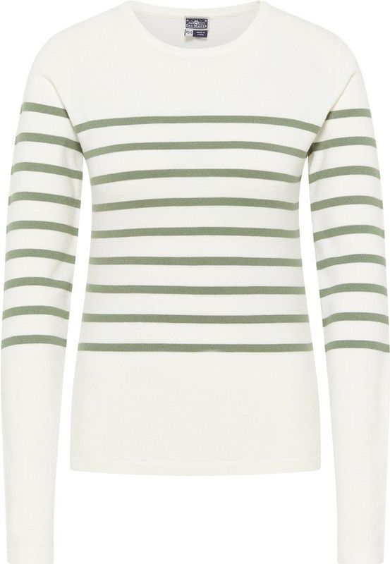DreiMaster Maritim Trui  olijfgroen / wit