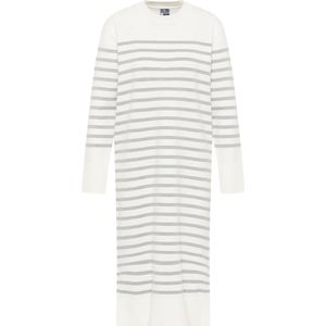 DreiMaster - Maxi Jurk - Wit Grijs Gemêleerd - Dames - Gebreid