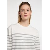 DreiMaster - Maxi Jurk - Wit Grijs Gemêleerd - Dames - Gebreid