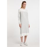 DreiMaster - Maxi Jurk - Wit Grijs Gemêleerd - Dames - Gebreid