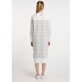 DreiMaster - Maxi Jurk - Wit Grijs Gemêleerd - Dames - Gebreid