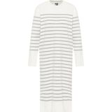 DreiMaster - Maxi Jurk - Wit Grijs Gemêleerd - Dames - Gebreid