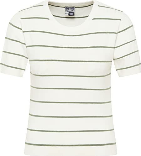 DreiMaster - Bridgeport - Trui met Korte Mouwen - Gebroken Wit Olijf