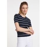 Dreimaster - Bridgeport - Trui met Korte Mouwen - Marine - Wol