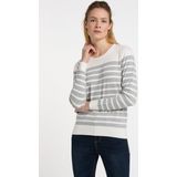 Dreimaster - Gebreide Trui - Wit Grijs Gemêleerd - Dames