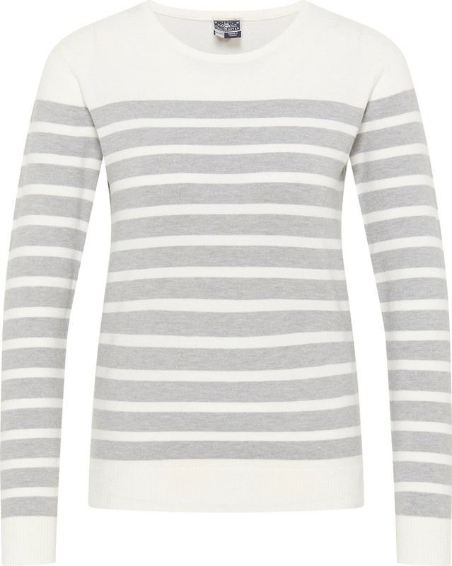 Dreimaster - Gebreide Trui - Wit Grijs Gemêleerd - Dames