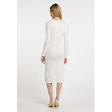 DreiMaster - Wais - Gebreide Jurk - Wit - 3/4 Lengte