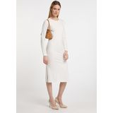 DreiMaster - Wais - Gebreide Jurk - Wit - 3/4 Lengte