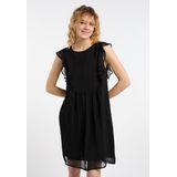 DreiMaster - Midi-jurk - Zwart - Ruches - Semi-transparant Materiaal