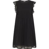 DreiMaster - Midi-jurk - Zwart - Ruches - Semi-transparant Materiaal