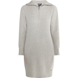 DreiMaster - Gebreide Jurk - Grijs Melange - Gemaakt van Gerecycled Nylon