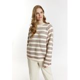 DreiMaster - Gebreide Trui - Wolwit Donkerrood