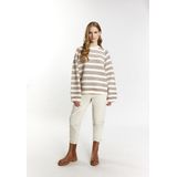 DreiMaster - Gebreide Trui - Wolwit Donkerrood