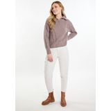 DreiMaster - Gebreide Trui - Modder - Dames - Troyer met Ritssluiting