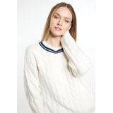 DreiMaster - Maritim - Trui - Blauw/Wolwit - Viscose - Lange Mouw