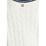 DreiMaster - Maritim - Trui - Blauw/Wolwit - Viscose - Lange Mouw