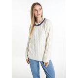 DreiMaster - Maritim - Trui - Blauw/Wolwit - Viscose - Lange Mouw