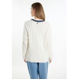 DreiMaster - Maritim - Trui - Blauw/Wolwit - Viscose - Lange Mouw