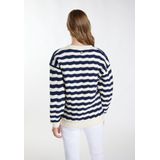 DreiMaster - Maritim - Trui - Blauw/Wolwit - Viscose - Lange Mouw