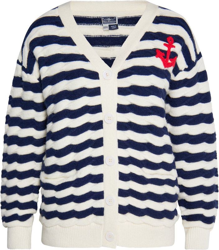 DreiMaster - Maritim - Trui - Blauw/Wolwit - Viscose - Lange Mouw