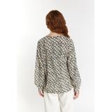 Dreimaster - Bloes - Wit - Lange Mouwen - Grafische All-over Print