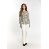 Dreimaster - Bloes - Wit - Lange Mouwen - Grafische All-over Print