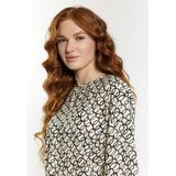 Dreimaster - Bloes - Wit - Lange Mouwen - Grafische All-over Print