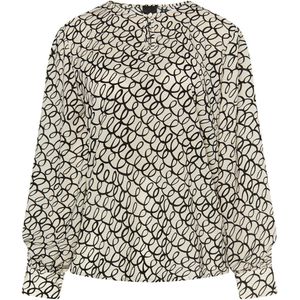 Dreimaster - Bloes - Wit - Lange Mouwen - Grafische All-over Print