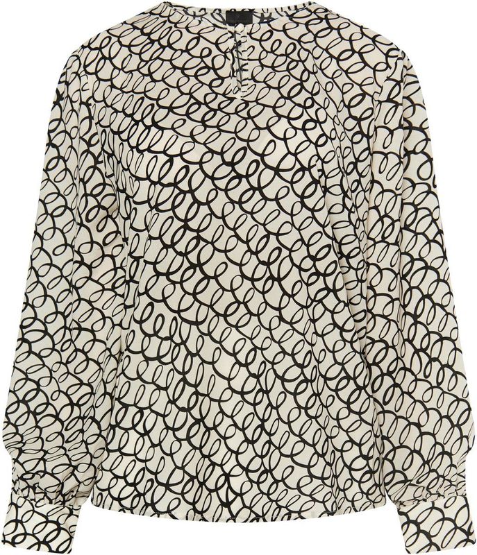 Dreimaster - Bloes - Wit - Lange Mouwen - Grafische All-over Print