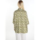 DreiMaster - Klassik - Blouse - Olijfgroen / Wolwit - Oversized