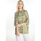 DreiMaster - Klassik - Blouse - Olijfgroen / Wolwit - Oversized