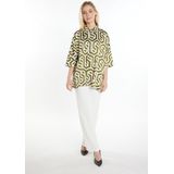 DreiMaster - Klassik - Blouse - Olijfgroen / Wolwit - Oversized