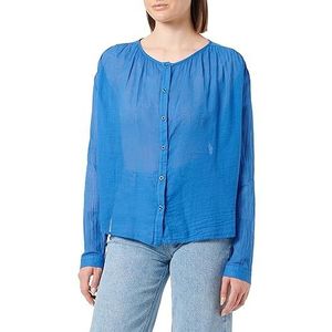 TILDEN Damesblouse met lange mouwen, blauw, XL