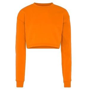 Kilata Pull Femme Manches Longues 100% Polyester Col Rond Orange TXS, Orange, XS