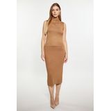 Dreimaster - Kokerrok - Kameel - Midi - Slim Fit