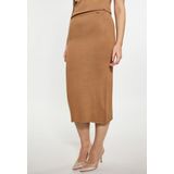 Dreimaster - Kokerrok - Kameel - Midi - Slim Fit