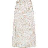 Dreimaster - A-lijnrok - Zandwit - Midi - Elegante Bloemenprints