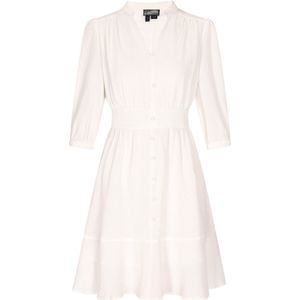 Dreimaster - Jurk - Wolwit - Knielang - Aansluitende Taille