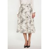 Dreimaster - A-lijnrok - Zwart en Wit - Midi - Chiffon