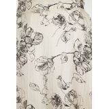 Dreimaster - A-lijnrok - Zwart en Wit - Midi - Chiffon