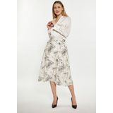 Dreimaster - A-lijnrok - Zwart en Wit - Midi - Chiffon