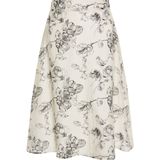 Dreimaster - A-lijnrok - Zwart en Wit - Midi - Chiffon