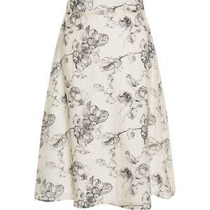 Dreimaster - A-lijnrok - Zwart en Wit - Midi - Chiffon