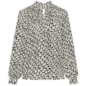 caneva Damesblouse met lange mouwen, wolwit zwart, L