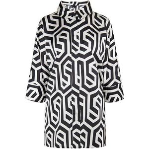 revend Hemdblouse voor dames, zwart, wolwit., XL